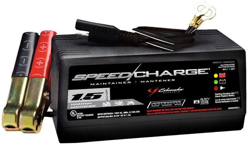 Motorcycle battery charger maintainer lawn mower -atv- car 1.5 amp sem-1562a