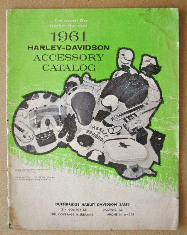 Buy 1961 HARLEY MOTORCYCLE ACCESSORY CATALOG BOOK FL DUO GLIDE XLH