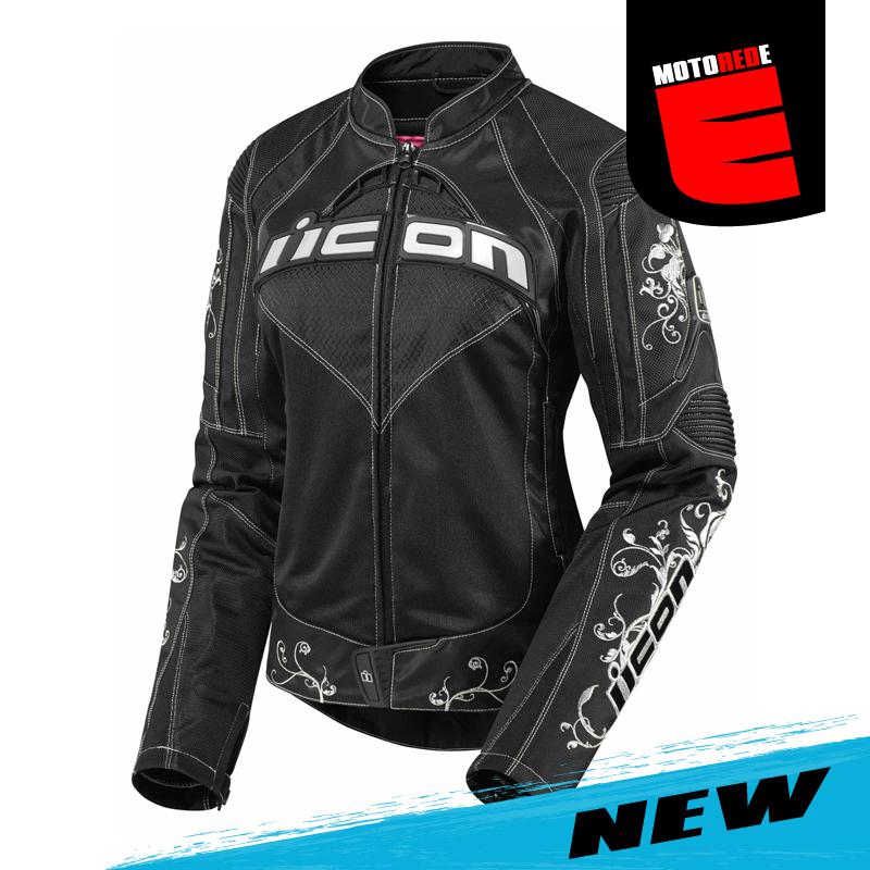 Icon contra speed queen womens motorcycle textile jacket black white xsmall xs