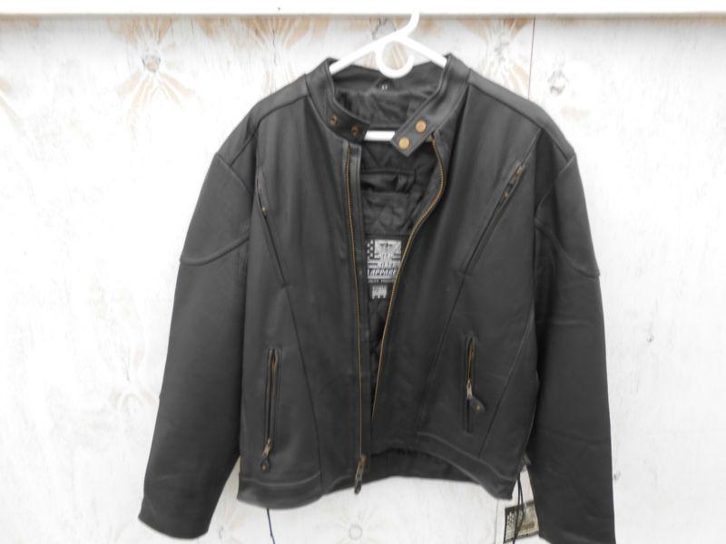 Black leather riding jacket