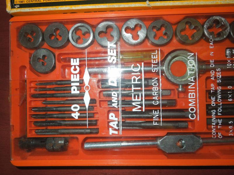 40 Piece Metric TAP AND DIE SET, Made in Japan, 1980's, preowned, Central Forge, US $27.99, image 3