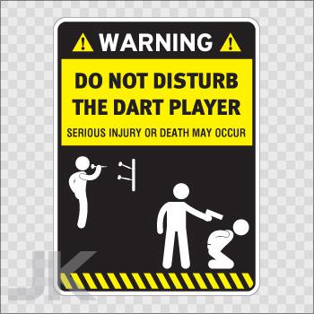 Sticker decals sign signs warning danger caution stay away darts 0500 z4zaf