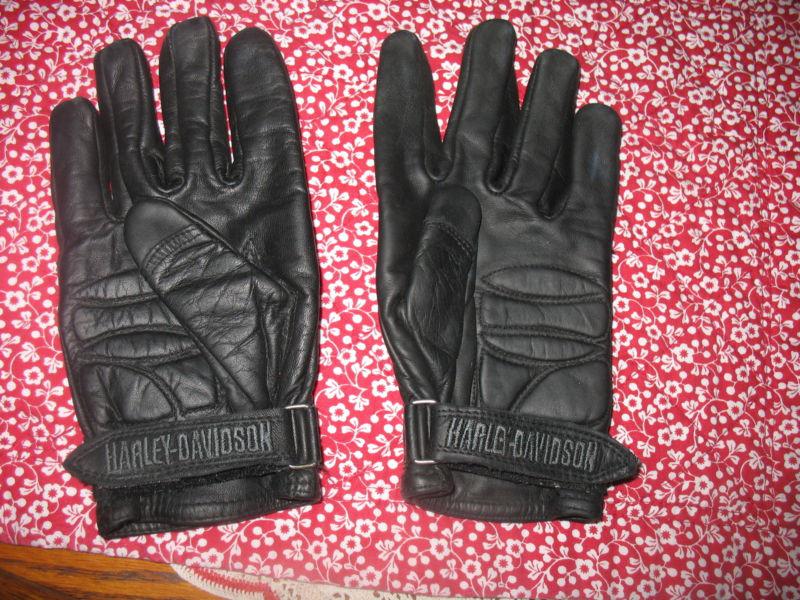 Harley davidson women's gloves black leather sz medium