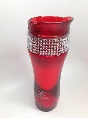 New mercedes swarovski crystal cup mug travel tumbler red
