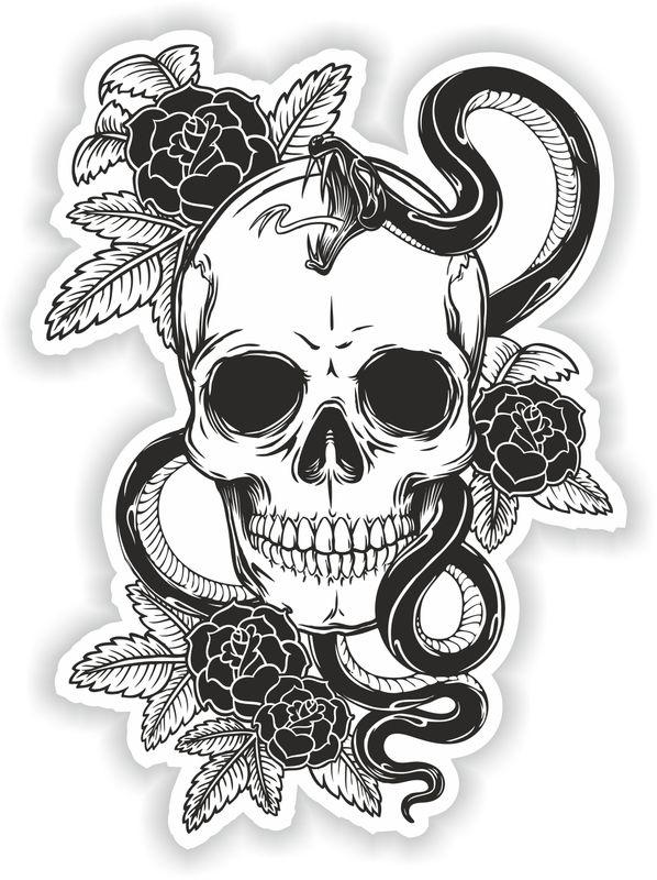 1x skull sticker motorcycle gas tank car bumper decal 1