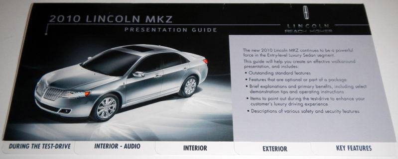2010 lincoln mkz presentation guide brochure