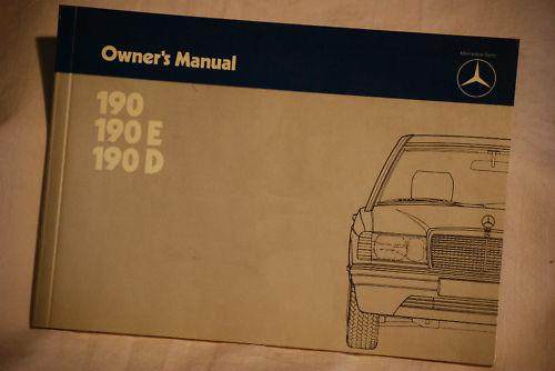 New mercedes owners manual euro 190 190e 190d w201
