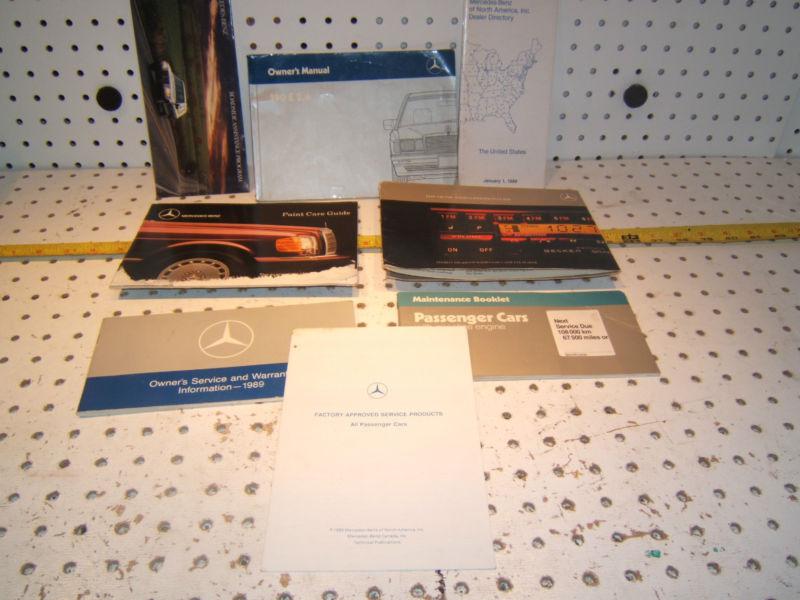Mercedes 1989 190e 2.6  w201 owner's 8 manuals & clear pouch,1 set of  8 manuals