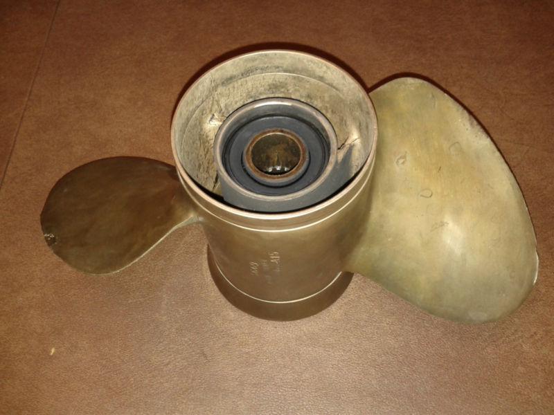 Vintage mercury quicksilver kiekhaefer brass propeller no. 48-9658-a-2 15