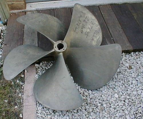 Rh 37x45 5-blade 2.5&#034; bore nibral rolla boat propeller