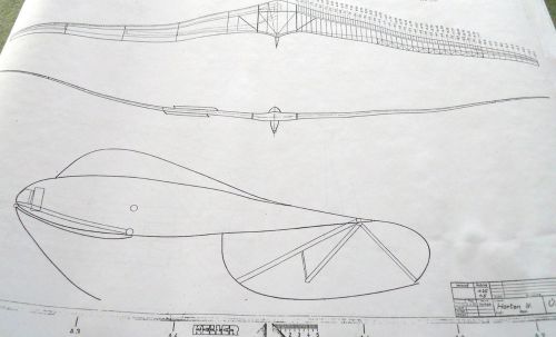 Original horten iv flying wing plans only (of full scale glider)