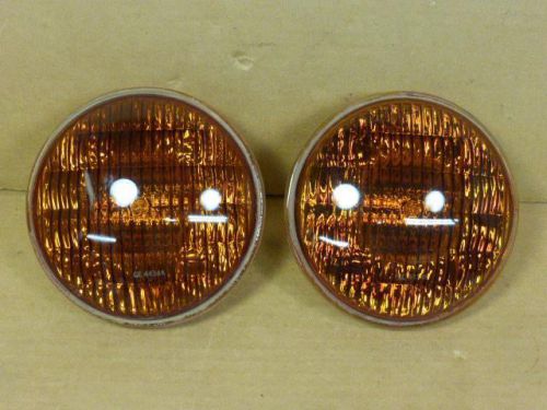 Ge 4434a amber light bulbs pair   fog 5 5/8 diameter 12v