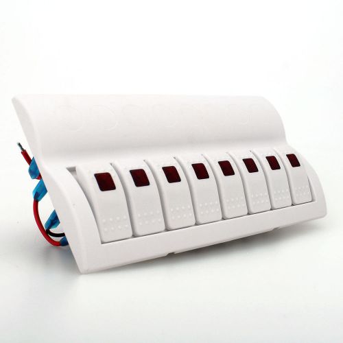 White red led new 8 gang rocker switch panel for waterproof marine/boat/caravan