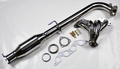 Honda civic ex 01-05 1.7l sohc d17a2 stainless header &amp; downpipe test pipe