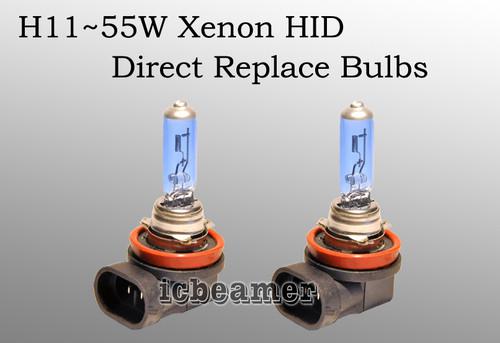 H11 55w pair low beam fog xenon hid white universal replace bulbs al3jdm