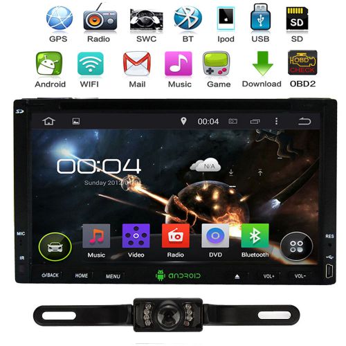 7" 2din android 4.4.4 car dvd player radio stereo gps nav wifi 3g bt usb sd +cam