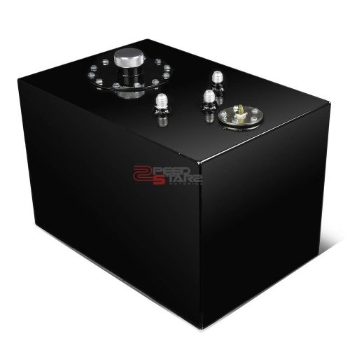12 gallon top-feed black coated aluminum fuel cell tank/2" sump+cap+level sender