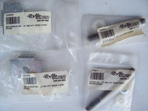 1968 thru 1975 corvette hard top rearbow lock kit studs,retainers,washers,new