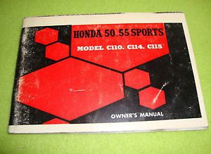 1960-1963 genuine honda c110 c114 c115 50/55 sports cub oem owner's manual nice!