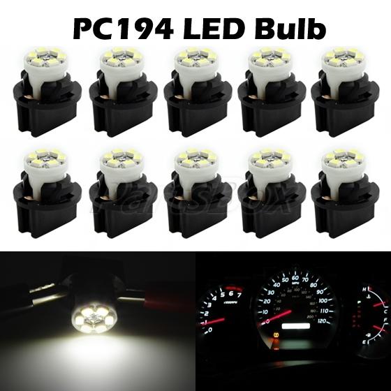 10x chevy pc194 instrument panel cluster white led light bulb dashboard sockets