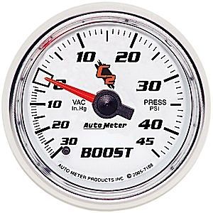 Auto meter 7108 c2 series gauge 2-1/16&#034; boost/vacuum (30&#034; hg/45 psi) mechanical