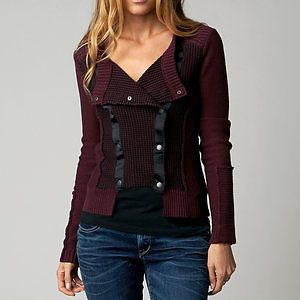 Fox racing drive cardigan bordeaux/purple xs