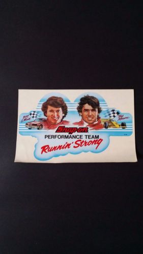 Vintage snap on tools "runnin' strong" decal bill elliott rick mears - new nos