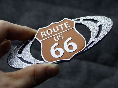 Metal cadilla srx route 66 road refitting car sticker badge emblem for srx cts