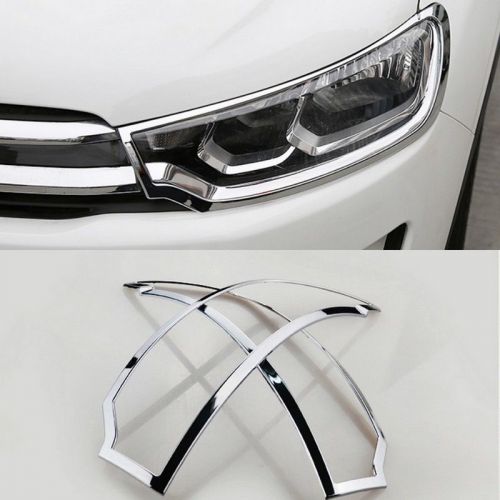 For citroen c3-xr 2015 chromed head light lamp cover trim 2pcs