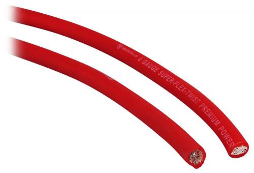 Rockville r0g100 red 0 gauge awg 5 foot car amp ground wire cable