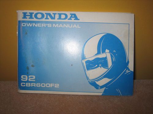1992 honda cbr600f2 oem owners manual book owner's service cbr f2 91 92 93 94