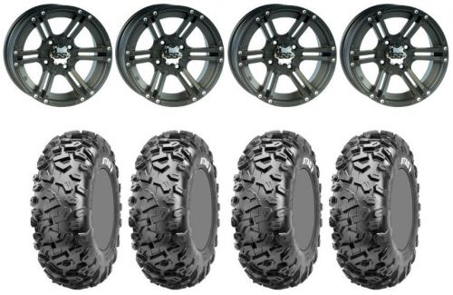 Kit 4 cst stag tires 27x9-12/27x11-12 on itp ss212 matte black wheels ter