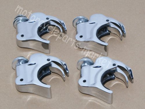 4x chrome 39mm quick release windscreen clamps for harley dyna sportster custom