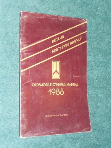 1988 oldsmobile delta 88 / ninety eight owner&#039;s manual / orig, owner&#039;s guide!!!