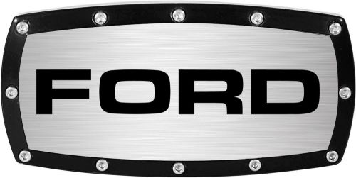 Ford hitch cover billet aluminum powder coated brushed face bolted