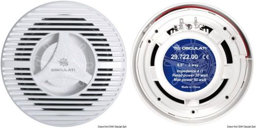Osculati white non magnetic waterproof 100 watt 4 ohm two way speakers