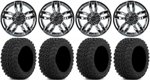 Madjax velocity chrome golf wheels 14&#034; 23x10-14 xt trail tires yamaha