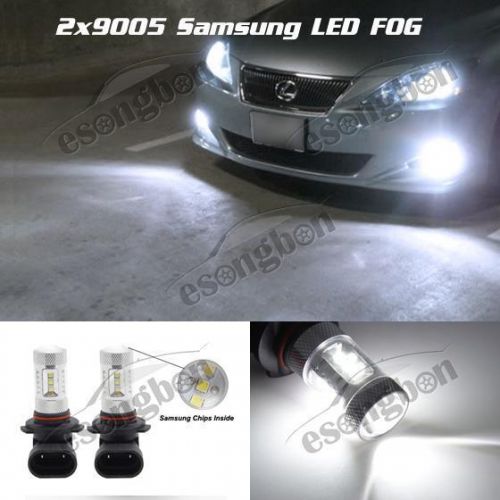2pcs 9005 hb3 15-led 2323 smd auto car fog daytime light bulb white 15w 12v dc