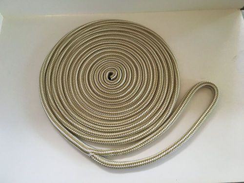 (2) 5/8" x 30' gold &amp; white dock line double braid nylon made in the usa