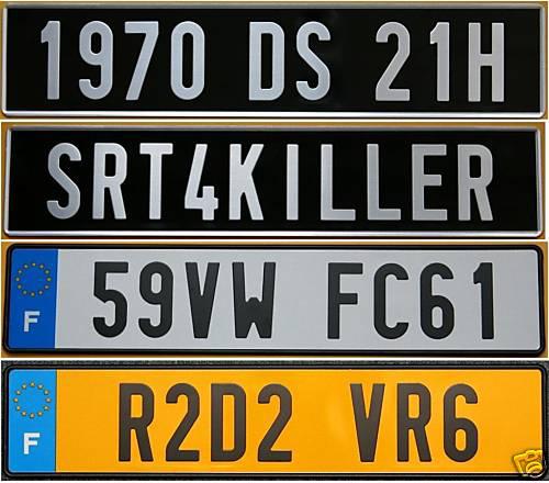 Genuine french license plate with your text citroen 2cv ds peugeot france paris