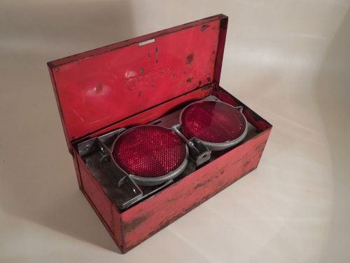 Anthes reflectors vintage road flares compact w/ metal case fort madison ia