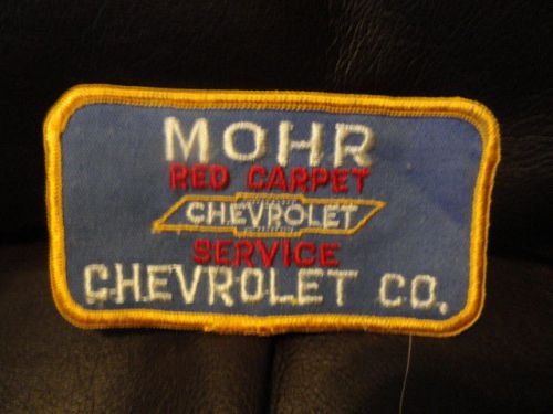 Mohr red carpet chevrolet service patch - vintage - new - original - chevy