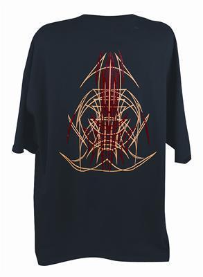 Genuine hotrod hardware t-shirt cotton black pinstriped logo men's medium each