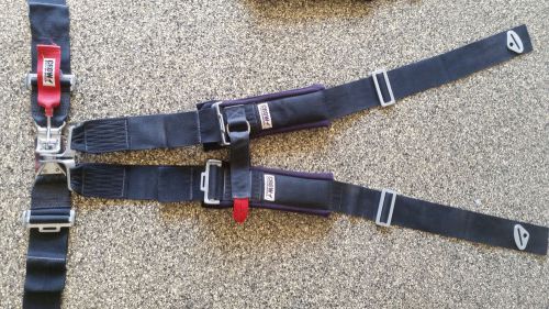 Crow ent. quick release black harness 3" lap 3" shoulders 4 point-set of 2