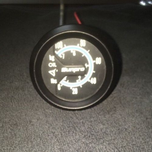 Sunpro 2&#034; oil pressure gauge 0-100 psi black bezel