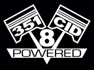2 v8 351 cid engine piston decal set sticker emblems 5.8 liter decals