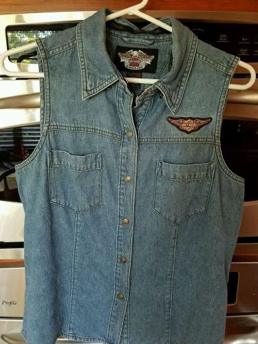 Harley davidson woman's jean vest medium