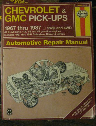 Haynes auto repair manuel #2406 for chevy gmc pick-ups 1967-1987