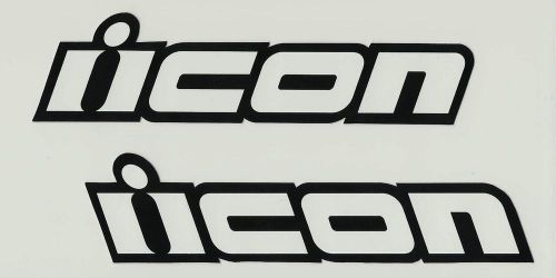 Icon racing sponsor stickers black and white slants left and right sides new