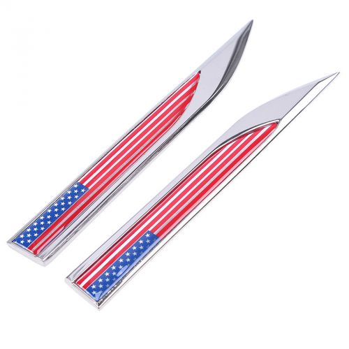 2pcs american flag car side fender skirts knife type sticker badges emblems auto